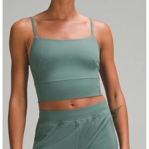 Lululemon Align Tank Top Square Neck‎ Strappy Ribbed Green Women's Size 8